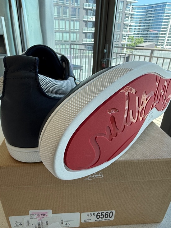 BRAND NEW Christian Louboutin Tutti Run Flat Sneaker 45 Marine Summertime NIB main image 4